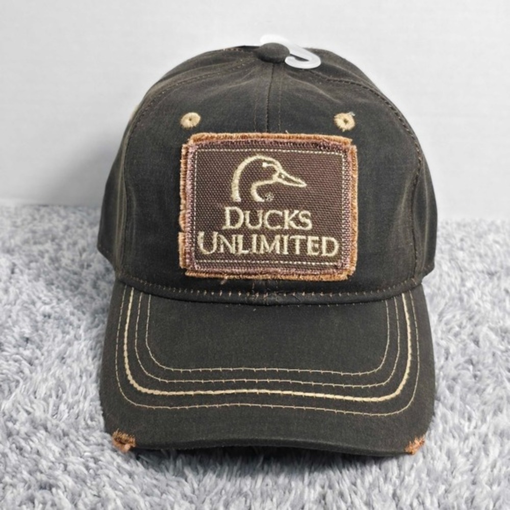 Ducks‎ Unlimited Weathered Distressed Brown Adjustable Cap Hat OSFM NWT Hunting